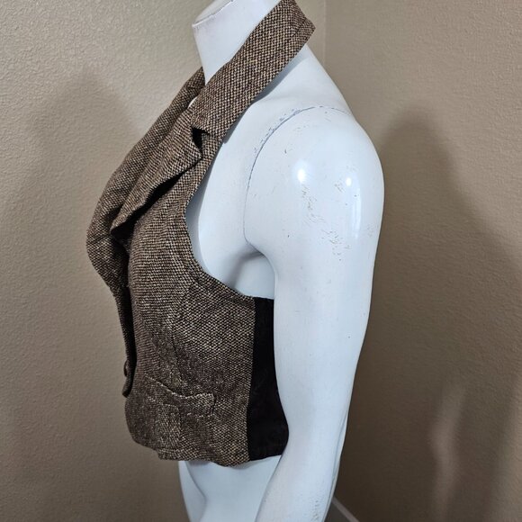 TRINA TURK Virgin wool Silk Blend Button Front Open Back Vest~Size 8 - Picture 4 of 10